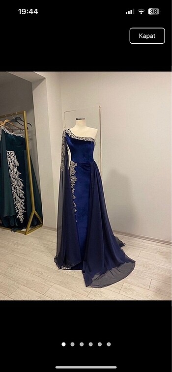 Lacivert kına kaftan elbise aysira model Bindallı