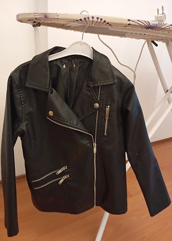10 Yaş Beden siyah Renk çoçuk Siyah Deri Biker Ceket