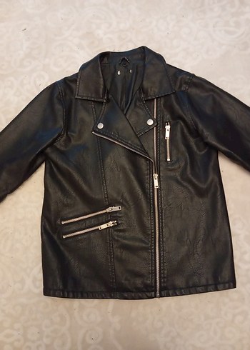 Koton çoçuk Siyah Deri Biker Ceket