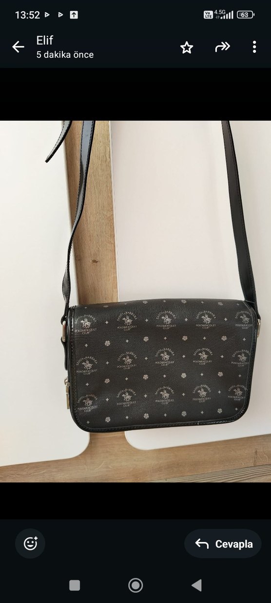 Tokalı Siyah Baskılı Deri Kadın Çanta - Görsel 3