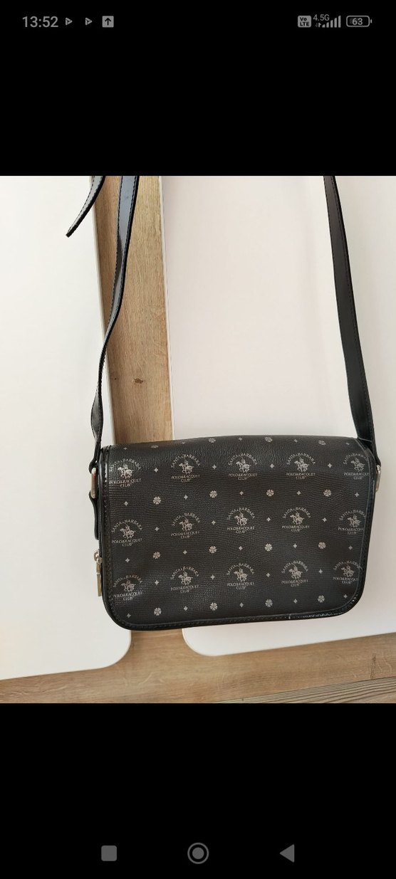 Tokalı Siyah Baskılı Deri Kadın Çanta - Görsel 2