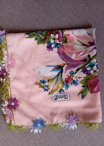 iğne oyalı Pembe Bohem Kadın Fuları - Görsel 2