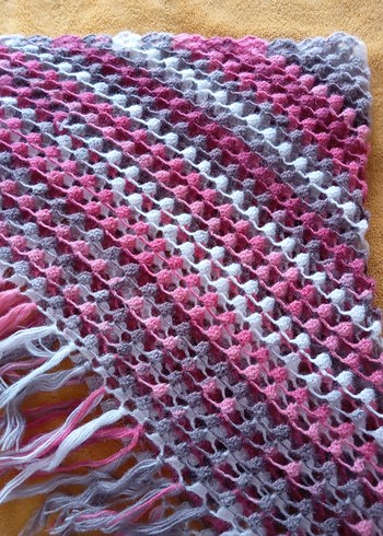 Renkli Örgü Kadın Şal - Görsel 4