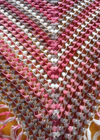 Renkli Örgü Kadın Şal - Görsel 2