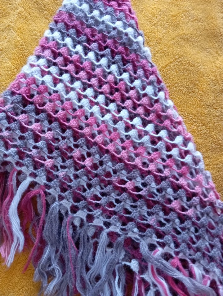 Renkli Örgü Kadın Şal - Görsel 5