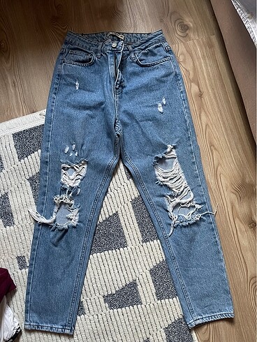addax yırtık mom jeans