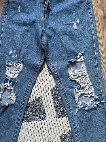 Addax addax yırtık mom jeans