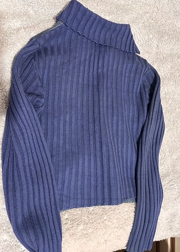 Fermuarlı Lacivert Denim Kadın Ceket - Görsel 2