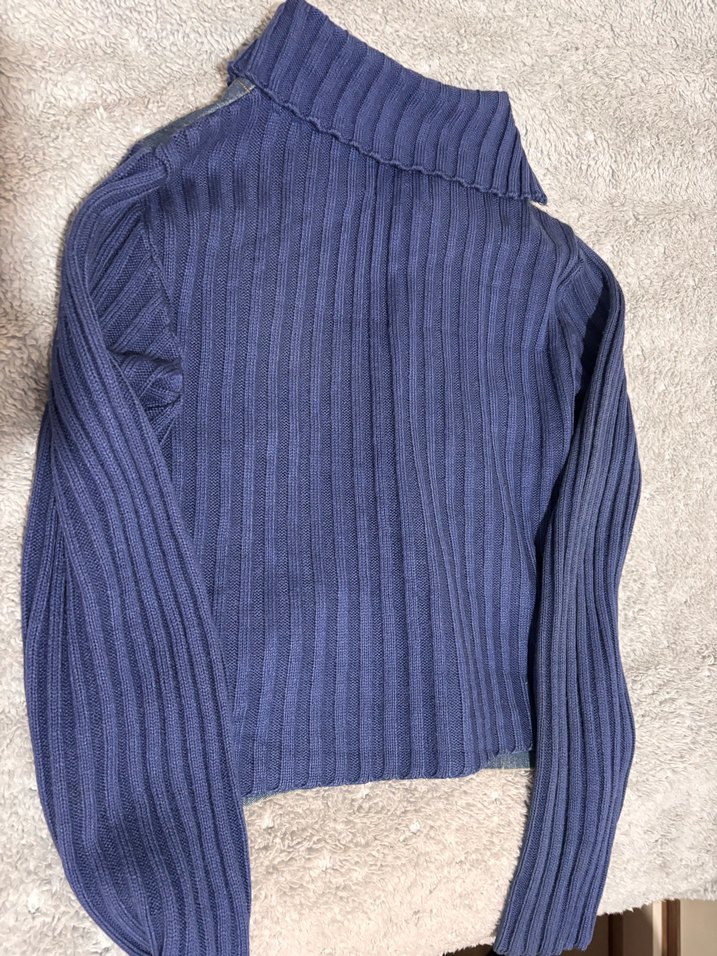 Fermuarlı Lacivert Denim Kadın Ceket - Görsel 2