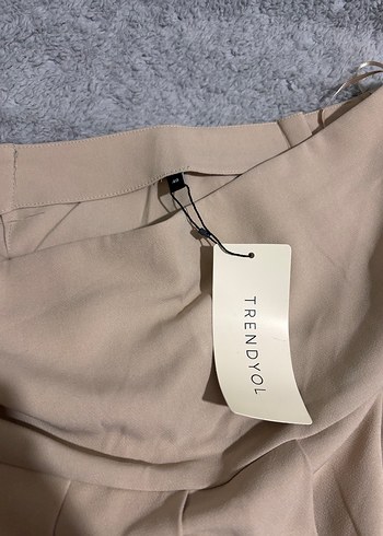 Bej Pilili Midi Mini Etek - Görsel 3