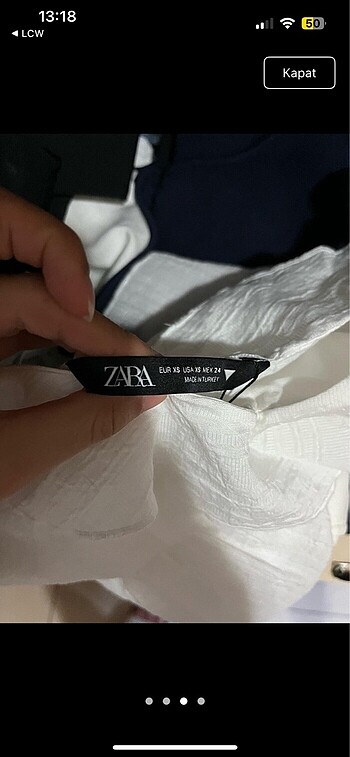 xs Beden zara beyaz crop