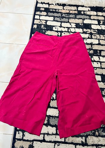 42 Beden pembe Renk Pembe Mini Geniş Kesim Kadın Kumaş Pantolon