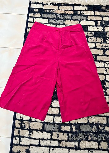 42 Beden Pembe Mini Geniş Kesim Kadın Kumaş Pantolon