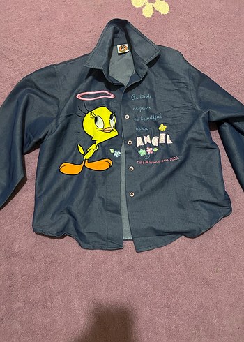 Kız Çocuk Uzun Kollu Denim Gömlek - Görsel 2