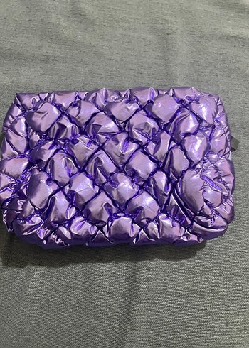 Parlak Mor Kadın Makyaj Çantası - Görsel 2