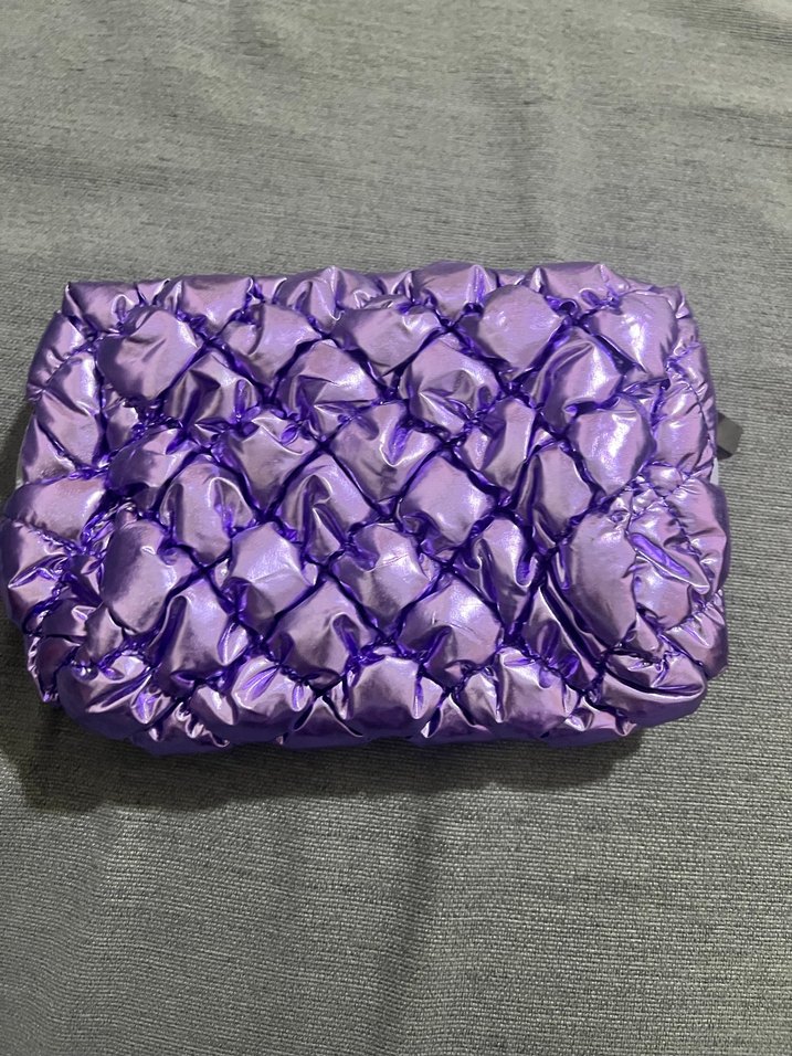Parlak Mor Kadın Makyaj Çantası - Görsel 2