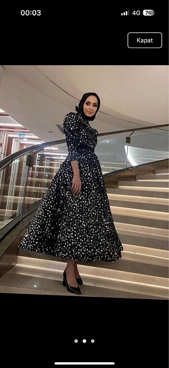 Betül Saday Payetli Diva Abiye