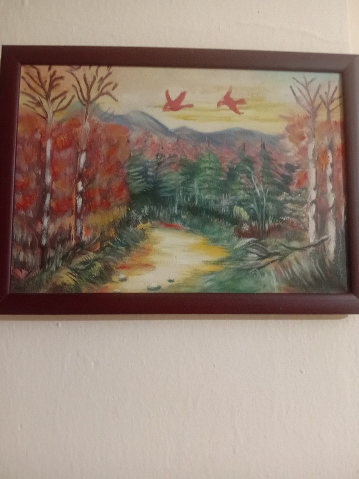 Çerçeveli Çok Renkli Doğa Manzarası Tablosu - Görsel 2