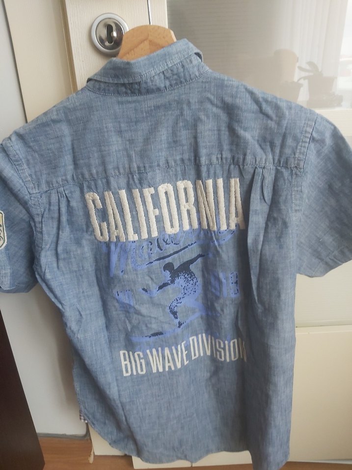 Gri Kısa Kollu Gap Erkek Cocuk Gömlek - Görsel 2