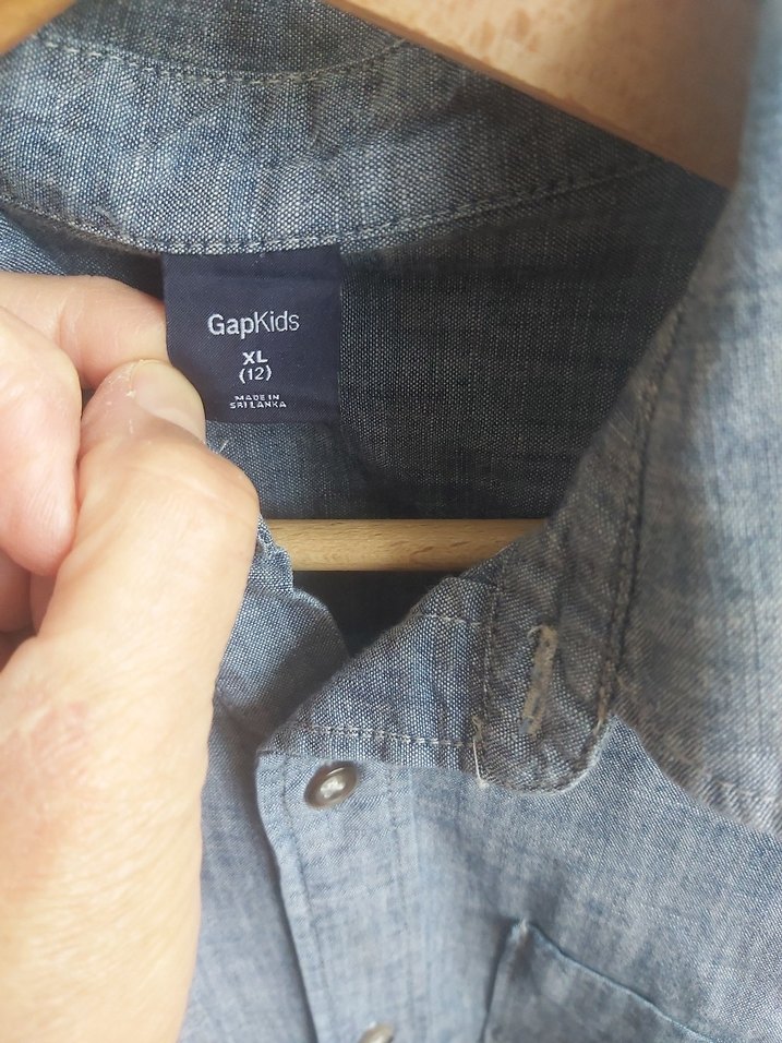 Gri Kısa Kollu Gap Erkek Cocuk Gömlek - Görsel 3