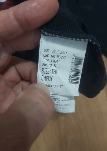 Lacivert Baskılı Erkek çocuk Sweatshirt 12 yas - Görsel 2