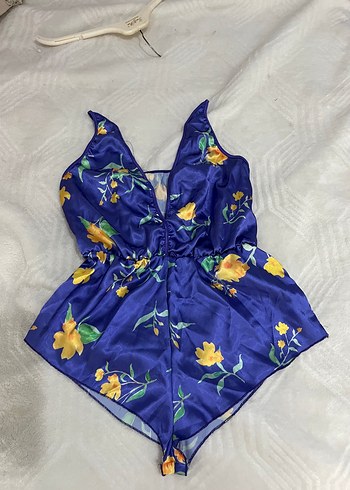 m Beden Çiçek Desenli Kolsuz Mini Bohem Kadın Pijama