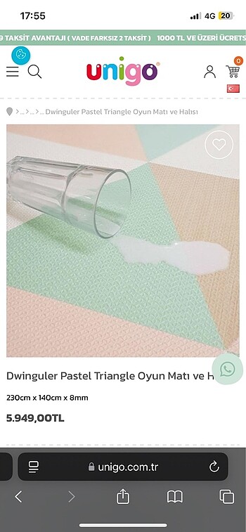 Beden çeşitli Renk Dwinguler Pastel Triangle Oyun Matı
