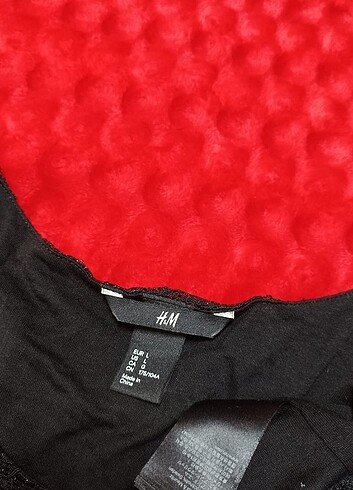 l Beden siyah Renk H&M içi astarlı dantel bluz