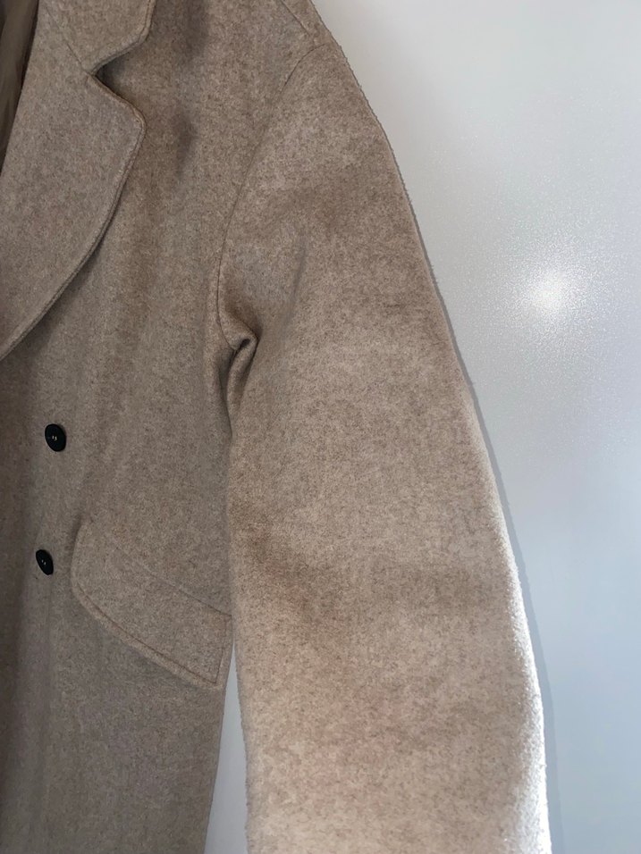 Zara oversize Bej çift düğmeli kaban - Görsel 3