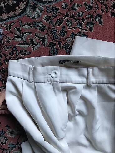 Zara Beyaz kumaş pantolon