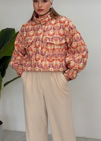 Bohem Desenli Düğmeli Kadın Ceket - Görsel 3