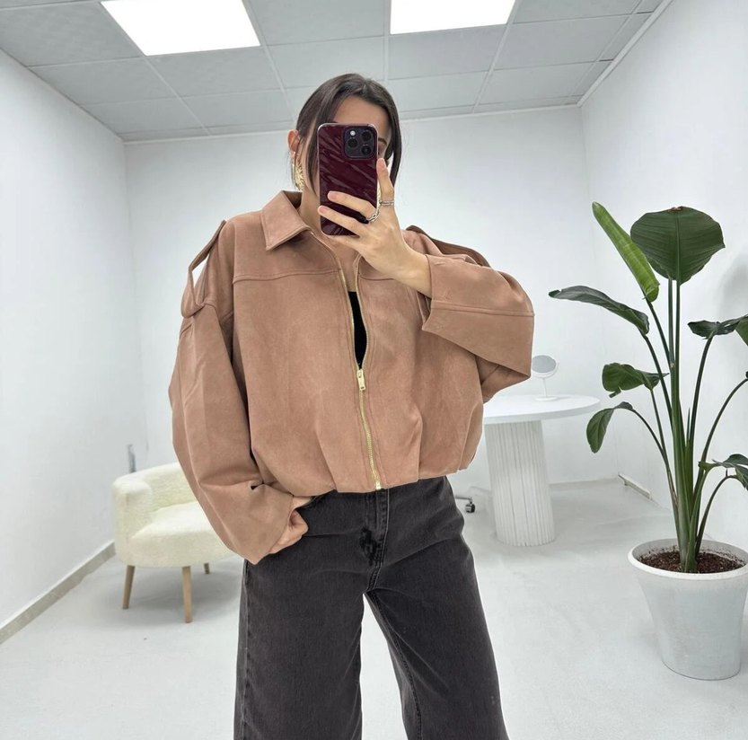 Bej Süet Ceket - Görsel 3