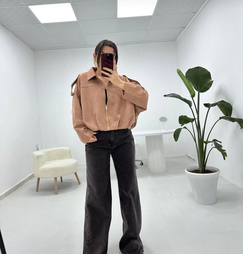 Bej Süet Ceket - Görsel 2