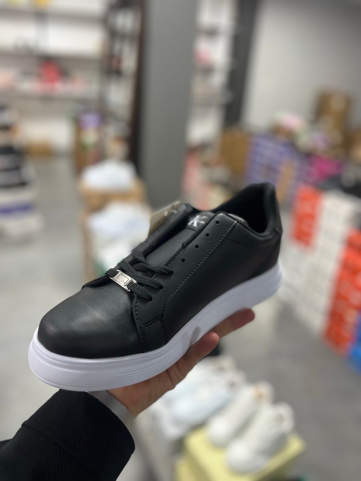 Siyah Parlak CK Velcro Spor Ayakkabı - Görsel 3