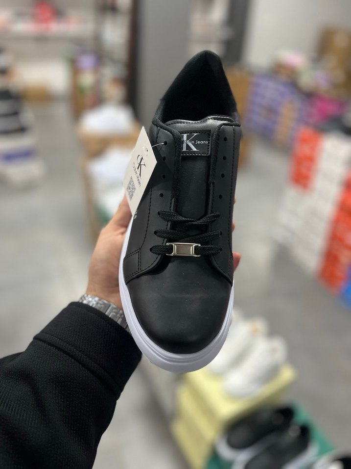 Siyah Parlak CK Velcro Spor Ayakkabı - Görsel 2