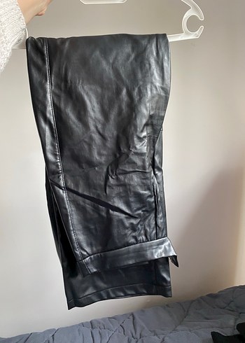 Siyah Deri Biker Pantolon