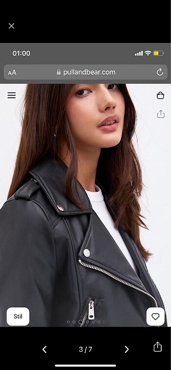 m Beden PULL AND BEAR DERİ CEKET