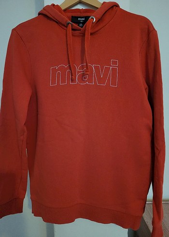 Mavi Kırmızı Kapüşonlu Sweatshirt - Görsel 2