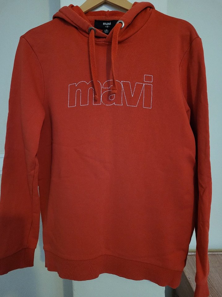Mavi Kırmızı Kapüşonlu Sweatshirt - Görsel 2