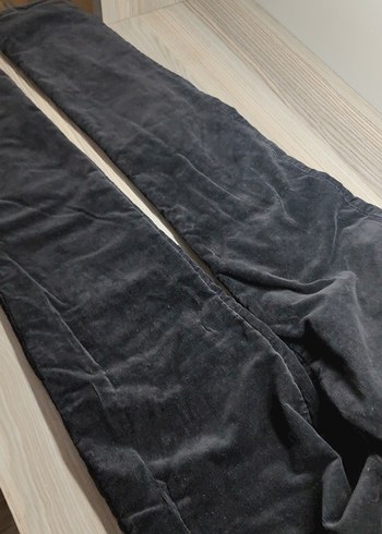 Siyah Süet Kadın İçlikli pantolon - Görsel 5