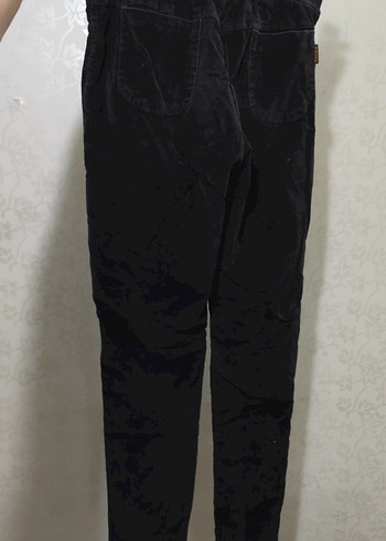 Siyah Süet Kadın İçlikli pantolon - Görsel 2