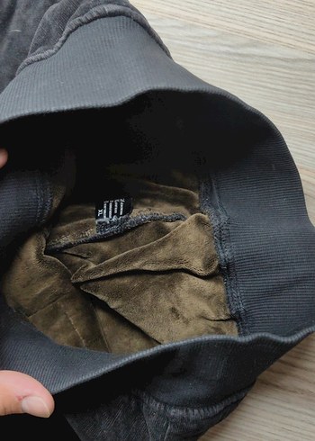 Siyah Süet Kadın İçlikli pantolon - Görsel 3