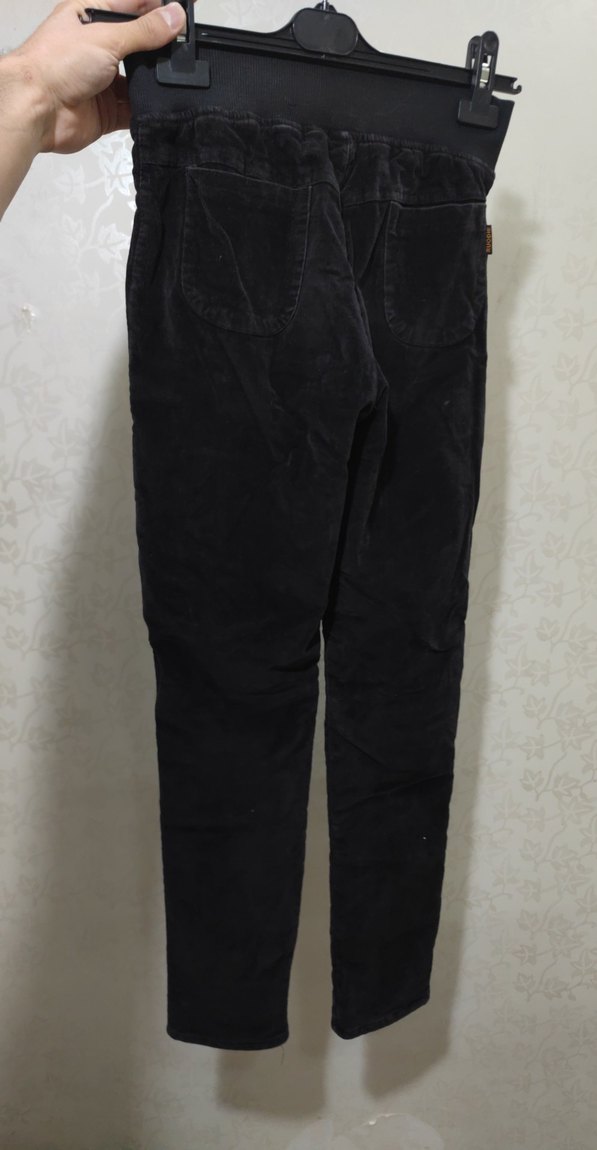 Siyah Süet Kadın İçlikli pantolon - Görsel 2