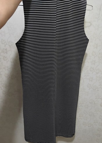 Çizgili Siyah Gri Midi Yelek - Görsel 2