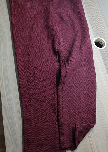 Bordo Kadın sentetik kumaş Pantolon - Görsel 3