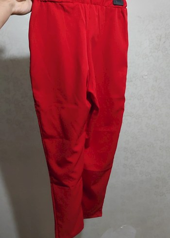 Kırmızı Kadın Midi Jarse Kumaş Pantolon - Görsel 2