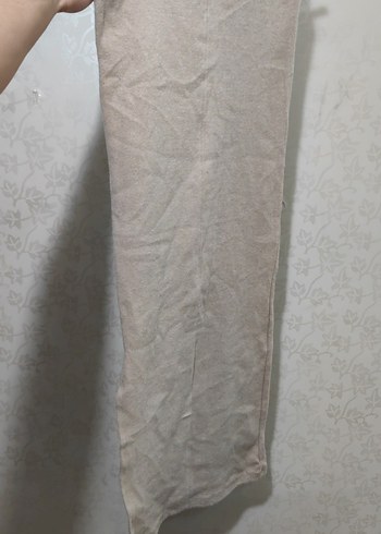 Bej Kadın Triko İki Yandan Yırtmaçlı Etek - Görsel 2