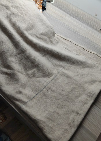 Bej Kadın Triko İki Yandan Yırtmaçlı Etek - Görsel 3