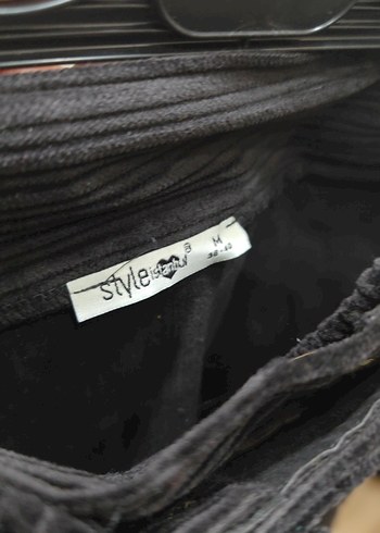 Düğmeli Siyah Midi Mini Kemerli Etek - Görsel 3