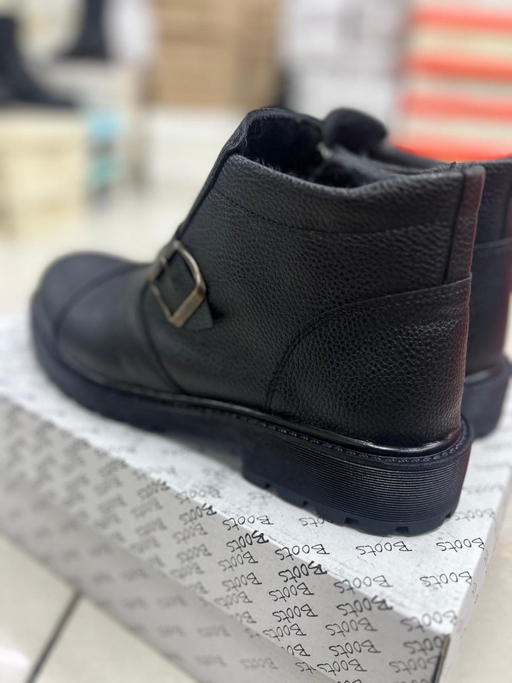 Erkek Siyah tokalı bot içi kürklü - Görsel 4